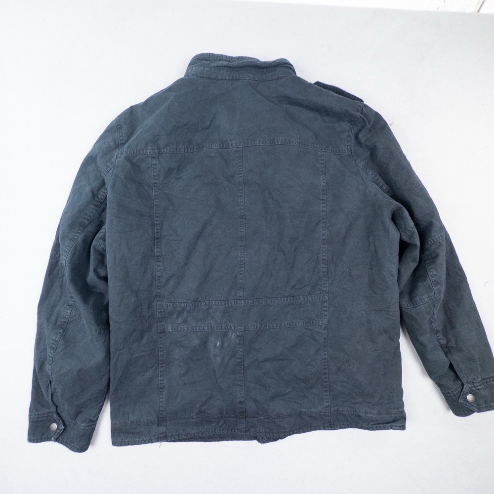 Levi Strauss Mens XL Military Field Jacket Washed Black Cotton Utility Coat - Picture 6 of 15